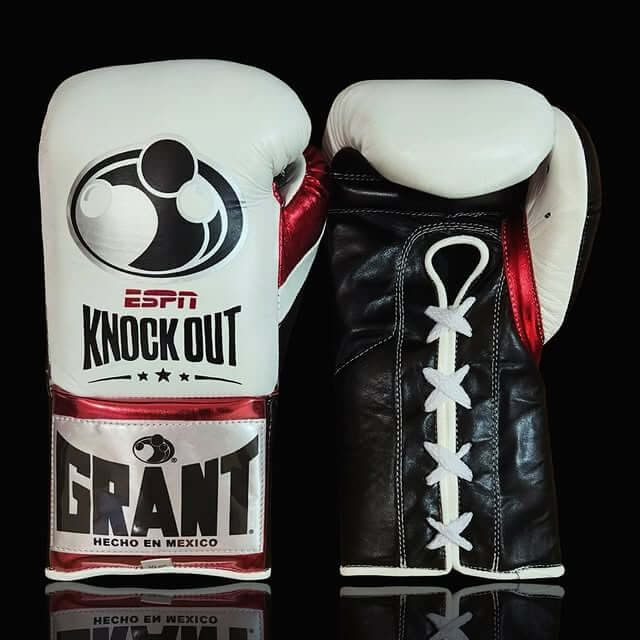 Grant White/Black/Red Boxing Gloves 14oz Premium Training Gloves